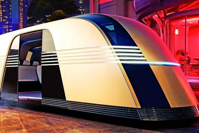 El Robovan podría transportar hasta 20 personas, funcionar como Uber o hacer entrega de paquetes. El Robovan podría transportar hasta 20 personas, funcionar como Uber o hacer entrega de paquetes.
