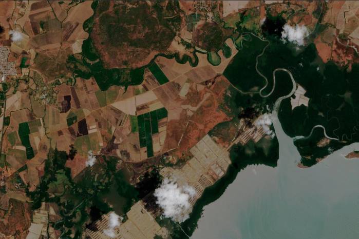 En esta imagen de satélite Sentinel, el sector de humedales de Aguadulce. Hasta el 90% de los estanques para acuicultura del país se verá afectado por el aumento del nivel del mar de acuerdo con las proyecciones publicadas por MiAmbiente el año pasado. En esta imagen de satélite Sentinel, el sector de humedales de Aguadulce. Hasta el 90% de los estanques para acuicultura del país se verá afectado por el aumento del nivel del mar de acuerdo con las proyecciones publicadas por MiAmbiente el año pasado.