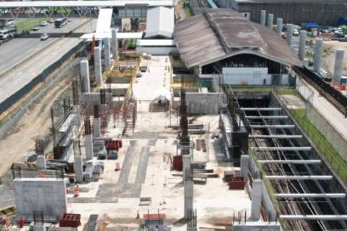 Vista de trabajos en la estación de Albrook. Vista de trabajos en la estación de Albrook.