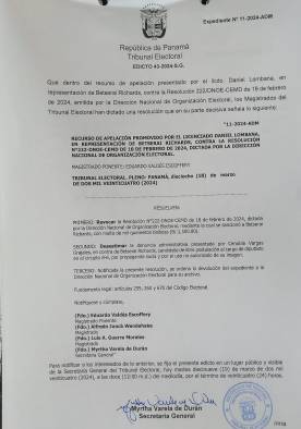 Decisión de los magistrados del TE. Decisión de los magistrados del TE.