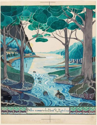 Acuarela original de Tolkien para la primera edición de 'El Hobbit'. Acuarela original de Tolkien para la primera edición de 'El Hobbit'.