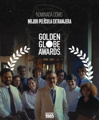 Argentina, 1985” se encuentra nominada en la categoría “Mmejor película extranjera”. Argentina, 1985” se encuentra nominada en la categoría “Mmejor película extranjera”.