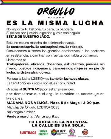 Conoce la agenda de marchas del Orgullo LGBT y Panama Pride Conoce la agenda de marchas del Orgullo LGBT y Panama Pride