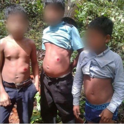 Organizaciones indígenas repudiaron lo acción de fuerza pública y las autoridades, en las que se reportaron niños heridos.. Organizaciones indígenas repudiaron lo acción de fuerza pública y las autoridades, en las que se reportaron niños heridos..
