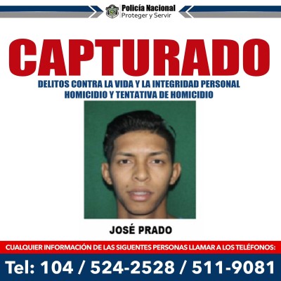 José Prado, de 27 años, fue capturado en Pedregal, ya que se le vincula a un delito ocurrido en Juan Díaz en octubre de 2022. José Prado, de 27 años, fue capturado en Pedregal, ya que se le vincula a un delito ocurrido en Juan Díaz en octubre de 2022.