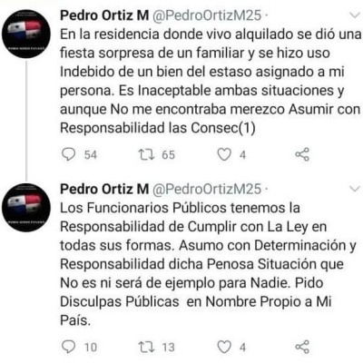 Tuist de Pedro Ortiz, asesor 1 en la AAUD cuyo vehículo asignado por la entidades es objeto de la investigación, además que la residencia que alquila fue la utilizada para la fiesta. Tuist de Pedro Ortiz, asesor 1 en la AAUD cuyo vehículo asignado por la entidades es objeto de la investigación, además que la residencia que alquila fue la utilizada para la fiesta.
