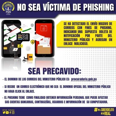 La advertencia a la población se da tras detectar que han sido enviados correos con enlaces maliciosos a nombre de la institución. La advertencia a la población se da tras detectar que han sido enviados correos con enlaces maliciosos a nombre de la institución.