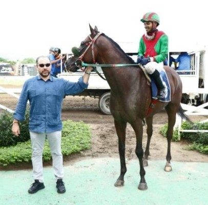 ‘Mosto Verde’ es recibido en el recinto de ganadores por el Dr. Monty Motta, luego de su triunfo en el handicap La Prensa / Mi Diario. (Martín Levy). ‘Mosto Verde’ es recibido en el recinto de ganadores por el Dr. Monty Motta, luego de su triunfo en el handicap La Prensa / Mi Diario. (Martín Levy).