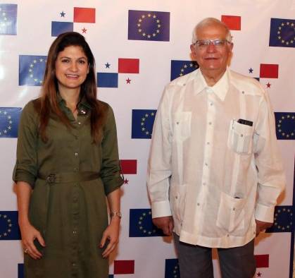La canciller de Panamá, Erika Mouynes y el alto representante de la Unión Europea (UE) para Asuntos Exteriores y Política de Seguridad, Josep Borrell La canciller de Panamá, Erika Mouynes y el alto representante de la Unión Europea (UE) para Asuntos Exteriores y Política de Seguridad, Josep Borrell