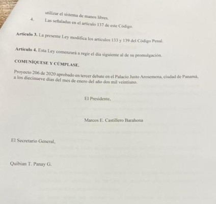 Proyecto aprobado en tercer debate Proyecto aprobado en tercer debate