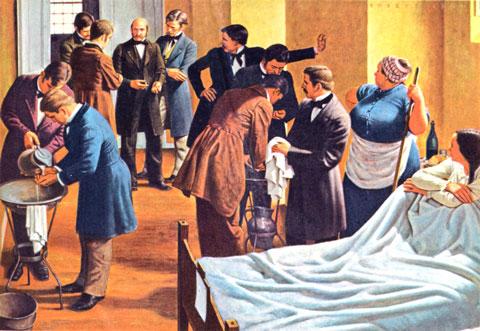 Pintura en óleo en rollo de pan en el departamento de partos del Hospital General de Viena. Pintura en óleo en rollo de pan en el departamento de partos del Hospital General de Viena.