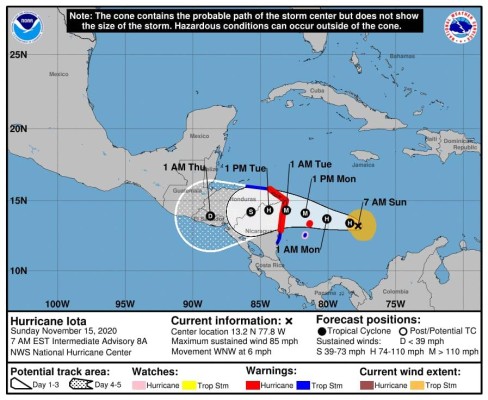 Recorrido del huracán Iota por el Caribe provocando efectos indirectos en Panamá. Recorrido del huracán Iota por el Caribe provocando efectos indirectos en Panamá.