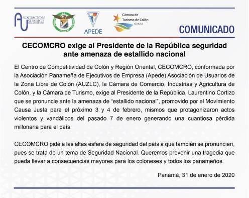 Comunicado CECOMCRO Comunicado CECOMCRO