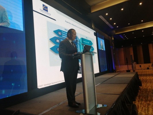 El superintendente de Bancos, Amauri Castillo, durante la presentación de los resultados financieros del CBI del 2021. El superintendente de Bancos, Amauri Castillo, durante la presentación de los resultados financieros del CBI del 2021.