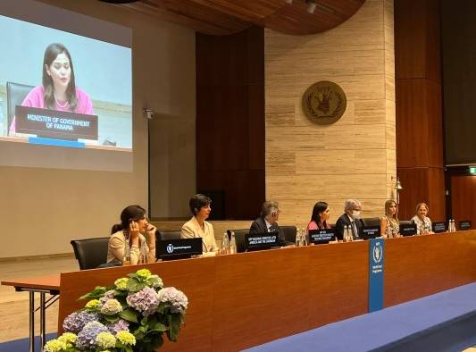 La ministra de Gobierno, Janaina Tewaney Mencomo y la viceministra de Asuntos Multilaterales y Cooperación Internacional de Relaciones Exteriores, Ana Luisa Castro, recibieron la presidencia de la organización. La ministra de Gobierno, Janaina Tewaney Mencomo y la viceministra de Asuntos Multilaterales y Cooperación Internacional de Relaciones Exteriores, Ana Luisa Castro, recibieron la presidencia de la organización.