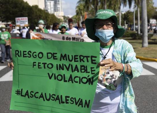 Una mujer participa en una marcha hacia el Congreso Nacional con motivo del Día Internacional de la Mujer este martes en Santo Domingo. Una mujer participa en una marcha hacia el Congreso Nacional con motivo del Día Internacional de la Mujer este martes en Santo Domingo.