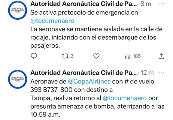 Publicación de la AAC en la red X. Publicación de la AAC en la red X.