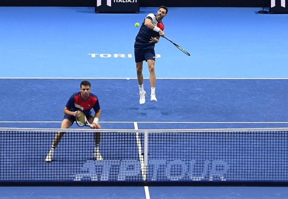 Los tenistas Marcel Granollers, de España, y Horacio Zeballos, de Argentina en un partido de dobles del Nitto ATP Finals de Turín, Italia. Los tenistas Marcel Granollers, de España, y Horacio Zeballos, de Argentina en un partido de dobles del Nitto ATP Finals de Turín, Italia.