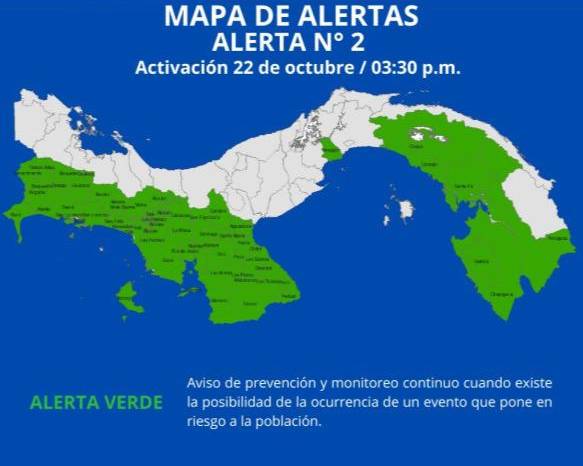 Sinaproc declara alerta verde nacional por influencia de la tormenta tropical Melissa Sinaproc declara alerta verde nacional por influencia de la tormenta tropical Melissa