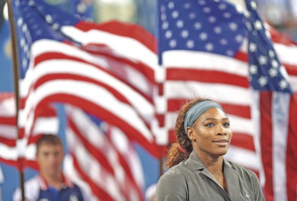 Serena Williams durante la ceremonia de condecoración en el US Open de 2013. Serena Williams durante la ceremonia de condecoración en el US Open de 2013.