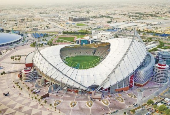 Vista del estadio Al Janoub en Al Wakrah, Catar Vista del estadio Al Janoub en Al Wakrah, Catar