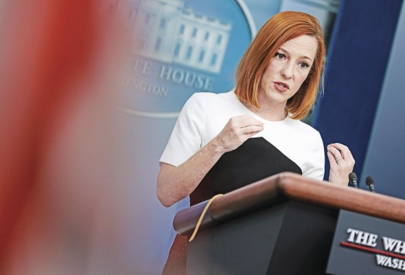 La portavoz de la Casa Blanca, Jen Psaki, este 14 de marzo de 2022. La portavoz de la Casa Blanca, Jen Psaki, este 14 de marzo de 2022.