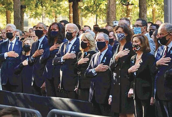Joe Biden y otros mandatarios estadounidenses en la conmemoración de los eventos del 11 de septiembre, este año. Joe Biden y otros mandatarios estadounidenses en la conmemoración de los eventos del 11 de septiembre, este año.