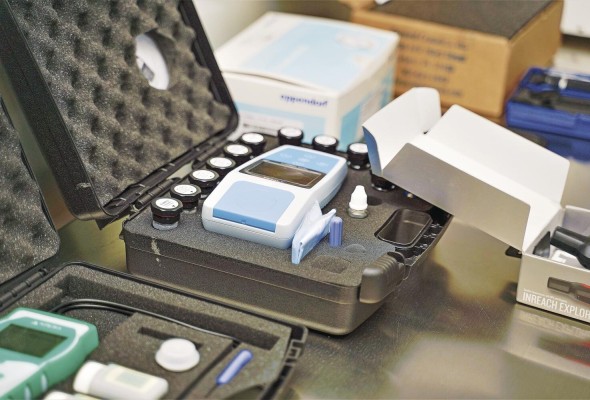 El equipo implementado para las investigaciones. El equipo implementado para las investigaciones.