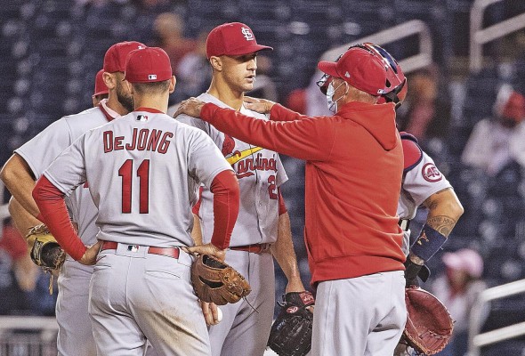 Jugadores de los Cardenales de San Luis, en una fotografía de archivo de un juego de las grandes ligas. Jugadores de los Cardenales de San Luis, en una fotografía de archivo de un juego de las grandes ligas.