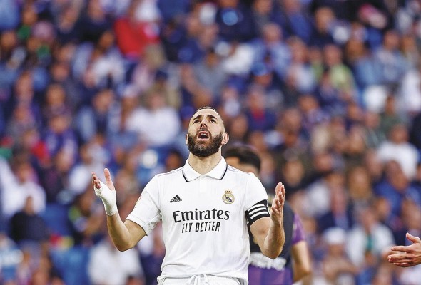 Karim Benzema durante el partido ante el Valladolid. Karim Benzema durante el partido ante el Valladolid.