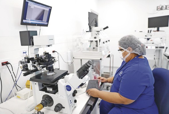 La vida de Ana Elena Palma-Govea se encuentra rodeada de pipetas, microscopios y segundas oportunidades para las mujeres del país. La vida de Ana Elena Palma-Govea se encuentra rodeada de pipetas, microscopios y segundas oportunidades para las mujeres del país.