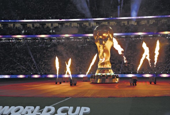 Representación del trofeo del Mundial de Fútbol. Representación del trofeo del Mundial de Fútbol.