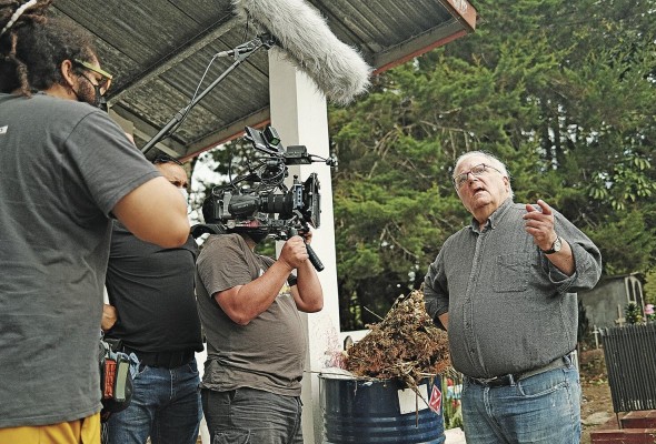 Filmación de una de las escenas del documental Filmación de una de las escenas del documental