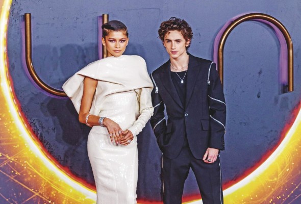 Los actores estadounidenses de la película, Zendaya (i) y Timothee Chalamet (d). Los actores estadounidenses de la película, Zendaya (i) y Timothee Chalamet (d).
