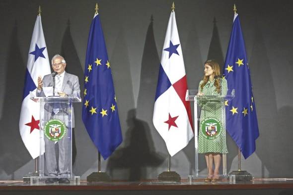 La canciller Erika Mouynes junto al alto representante de la UE para Asuntos Exteriores, Josep Borrell. La canciller Erika Mouynes junto al alto representante de la UE para Asuntos Exteriores, Josep Borrell.