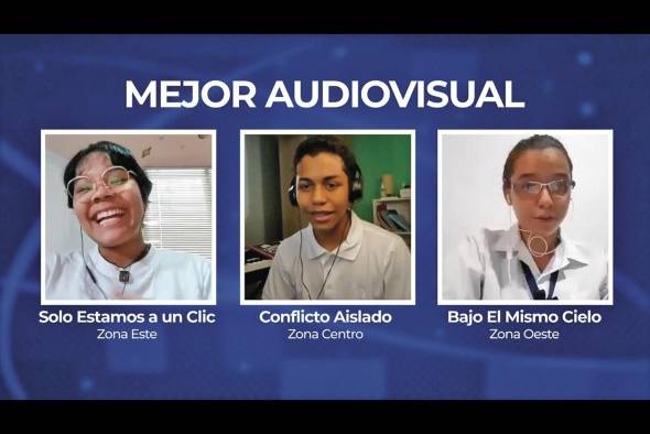 Estudiantes en la categoría de mejor audiovisual. Estudiantes en la categoría de mejor audiovisual.