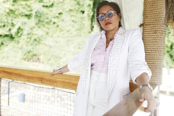 Jochebec Arjona, diseñadora de modas panameña, durante la entrevista con este diario. Jochebec Arjona, diseñadora de modas panameña, durante la entrevista con este diario.
