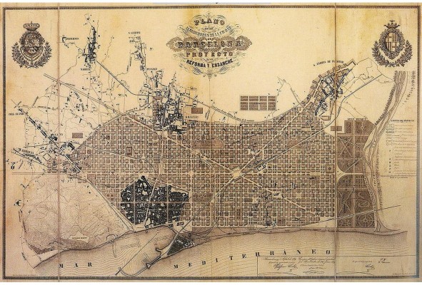 El proyecto del 'Ensanche de Barcelona' llevado adelante por Idelfonso Cerdá a mediados del siglo XIX, representó no solo la oportunidad para definir en épocas tempranas el futuro de desarrollo de esta ciudad. Wikipedia El proyecto del 'Ensanche de Barcelona' llevado adelante por Idelfonso Cerdá a mediados del siglo XIX, representó no solo la oportunidad para definir en épocas tempranas el futuro de desarrollo de esta ciudad. Wikipedia
