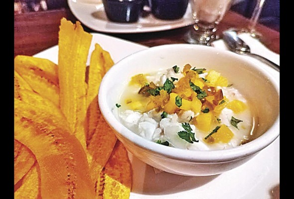 Ceviche de corvina con la Blanche Ceviche de corvina con la Blanche