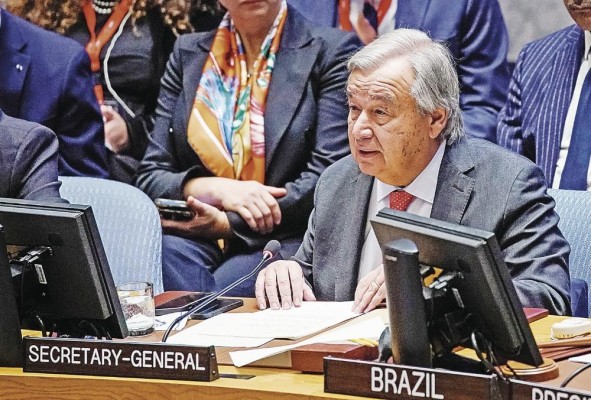 El secretario general de la ONU, António Guterres, hablóa ante el Consejo de Seguridad, este martes. El secretario general de la ONU, António Guterres, hablóa ante el Consejo de Seguridad, este martes.