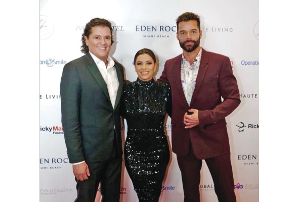 Carlos Vives, Eva Longoria y Ricky Martin Carlos Vives, Eva Longoria y Ricky Martin