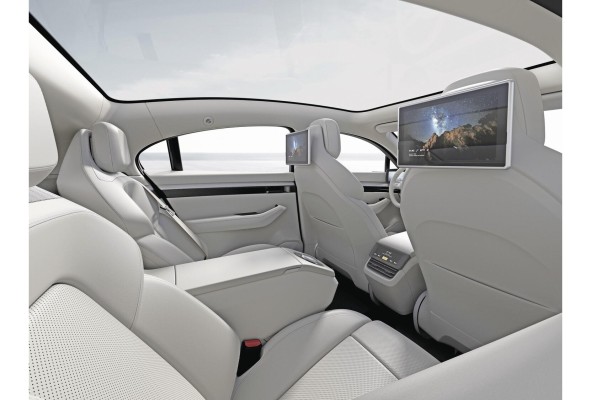 El auto prototipo que presentó Sony en el CES. El auto prototipo que presentó Sony en el CES.