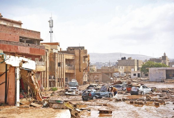 Imagen de la ciudad de Derna, la más afectada por las lluvias torrenciales. Imagen de la ciudad de Derna, la más afectada por las lluvias torrenciales.