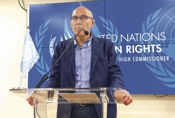 El alto comisionado de Naciones Unidas para los derechos humanos, Volker Türk, durante una rueda de prensa. El alto comisionado de Naciones Unidas para los derechos humanos, Volker Türk, durante una rueda de prensa.
