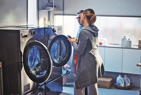 La lavadora inteligente, otra apuesta de LG Electronics para este nuevo año. La lavadora inteligente, otra apuesta de LG Electronics para este nuevo año.