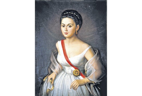 Retrato idealizado de Manuela Sáenz 1797-1856 Obra del artista Marco Salas Yepes (1919-1994). Retrato idealizado de Manuela Sáenz 1797-1856 Obra del artista Marco Salas Yepes (1919-1994).