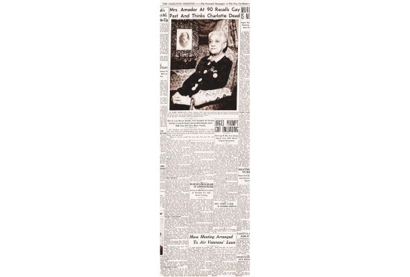 María Ossa de Amador, a sus 90 años (The Charlotte Observer, 1 de marzo de 1945). María Ossa de Amador, a sus 90 años (The Charlotte Observer, 1 de marzo de 1945).