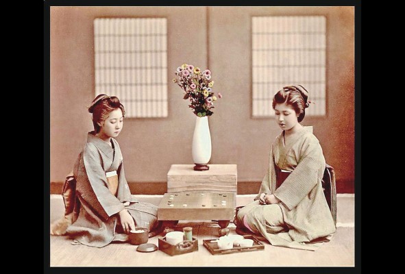 Mujeres jugando GO Circa S. XIX. Mujeres jugando GO Circa S. XIX.