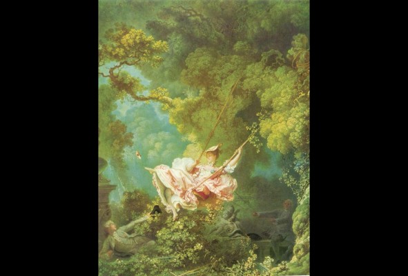 La famosa pintura 'El columpio' del pintor Jean Honoré Fragonard, es una expresión clásica del cortejo y la faminidad en el romance de antaño. La famosa pintura 'El columpio' del pintor Jean Honoré Fragonard, es una expresión clásica del cortejo y la faminidad en el romance de antaño.