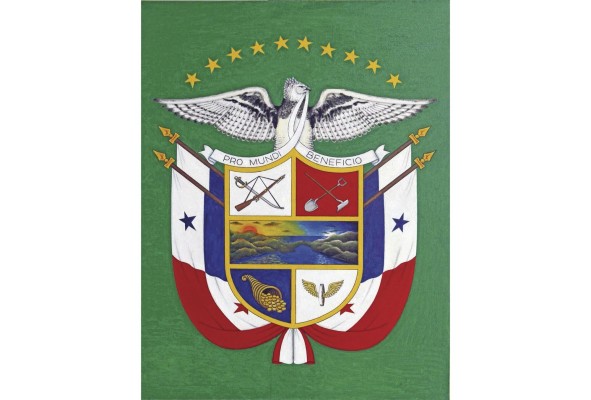 Como representación de la riqueza natural panameña, el escudo siempre debe colocarse sobre un fondo verde. Como representación de la riqueza natural panameña, el escudo siempre debe colocarse sobre un fondo verde.